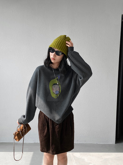 【cimz6389】實拍加絨加厚酪梨女孩長袖衞衣251120