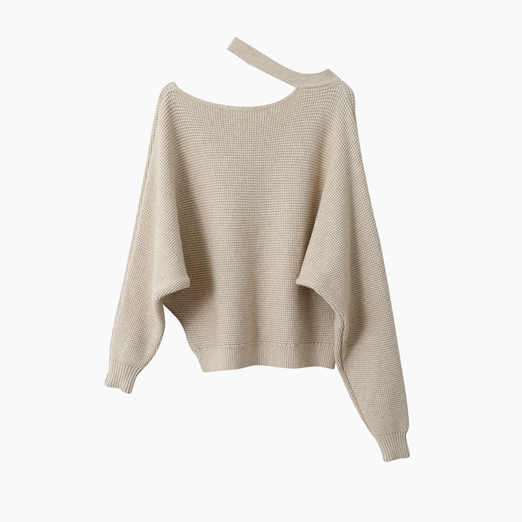 【LD11029】實拍韓系掛脖鏤空露肩針織毛衣251124