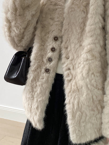 【YH707】實拍高質感毛茸茸仿皮毛保暖一体毛绒外套＋圍巾251113