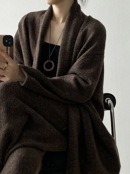 【YP1018】 實拍秋冬高級感慵懶針織開衫＋繫帶＋高腰針織闊腿褲 套裝251023