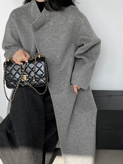 【cimz629065】實拍高級感貴氣重磅氣質羊毛桑蟬絲大衣外套251128