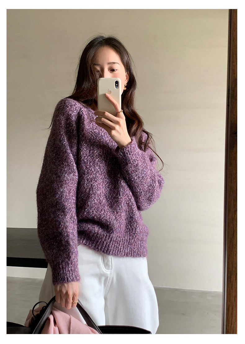 【H5505】實拍復古氣質花紗加厚針織毛衣251118