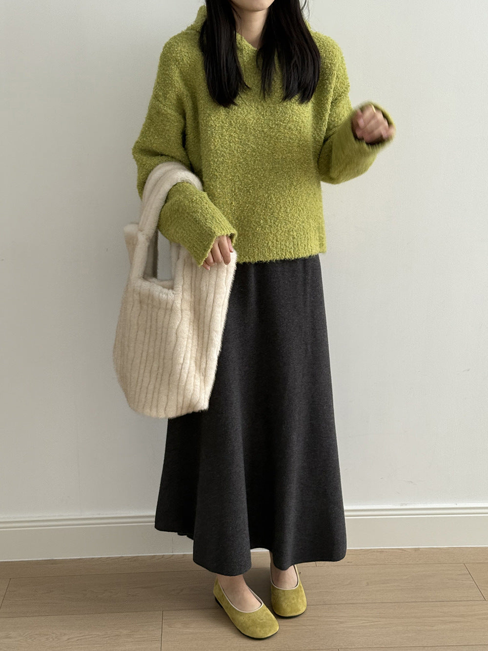 【Y0723】實拍冬季簡約針織大擺A字裙（棉羊毛4%)251106