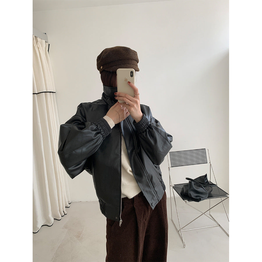 【H5480】實拍復古男友款PU皮外套251109