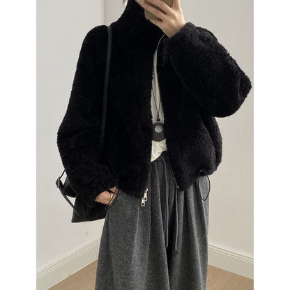 【YH8567】實拍冬天保暖厚款立领羊羔毛外套251113