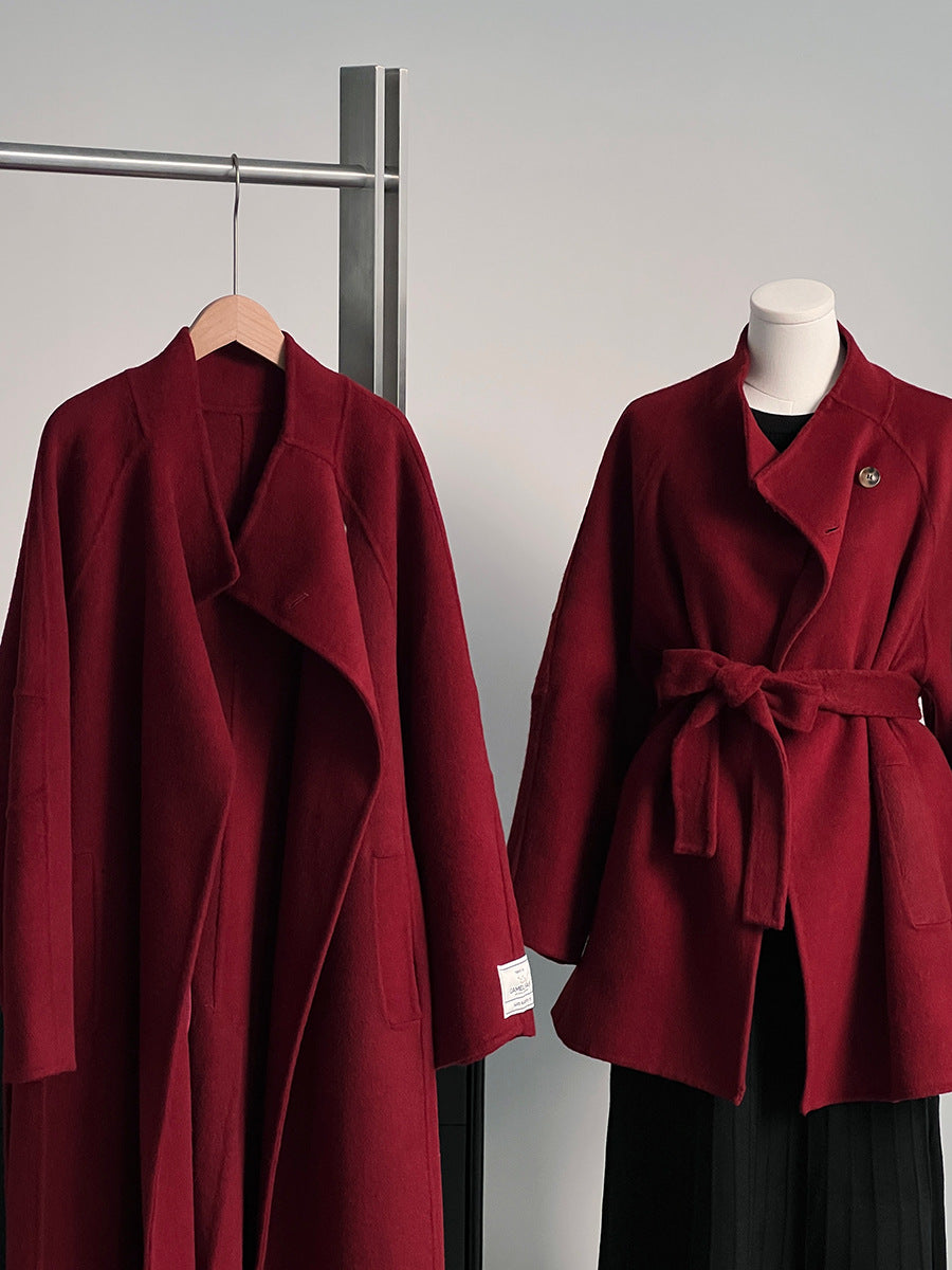 【cimz6616】實拍高級大氣厚款立領雙面羊毛呢大衣外套（羊毛100)251120