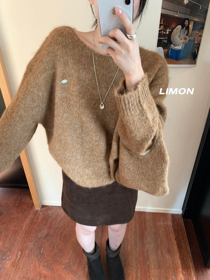 【L6873】實拍檸檬秋冬簡約軟糯保暖毛衣+針織手拎包251117