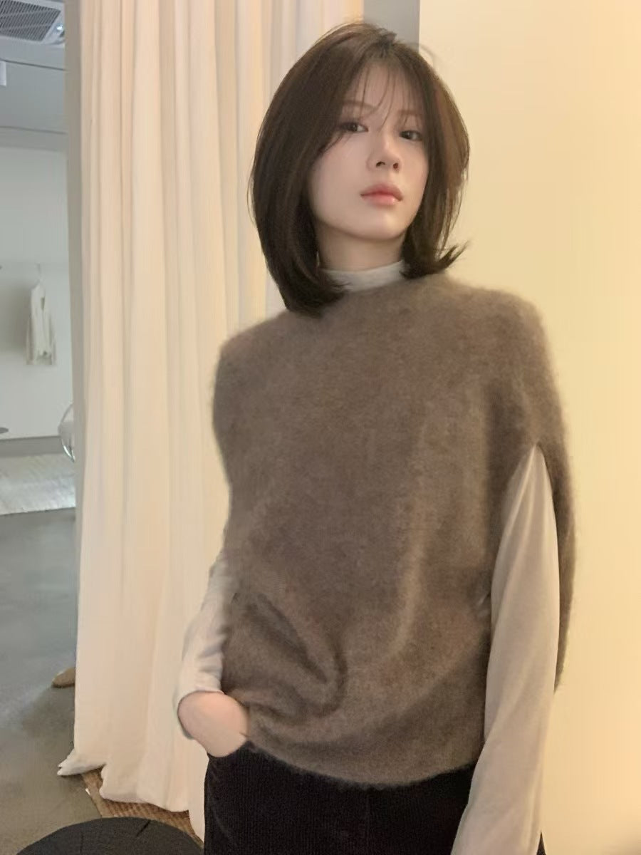 【LS5033】IMISS2026高質感親膚・羊絨保暖疊穿短袖毛衣260921
