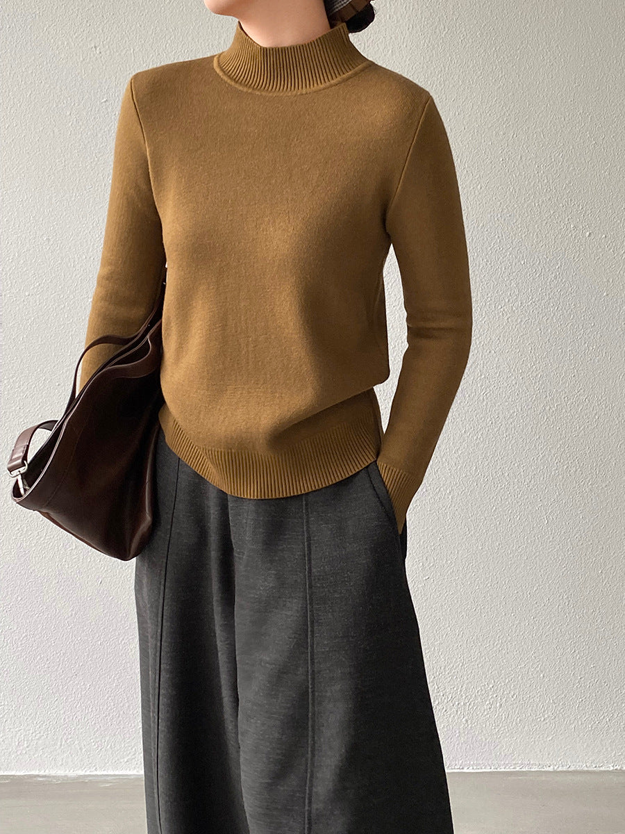 【cimz1190】實拍一體絨加絨加厚保暖小高領針織衫251120