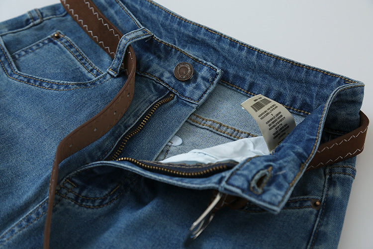 【LD11246】實拍S~XL美式復古大長腿👖高腰彈力顯瘦微喇叭寬鬆直筒牛仔褲260414