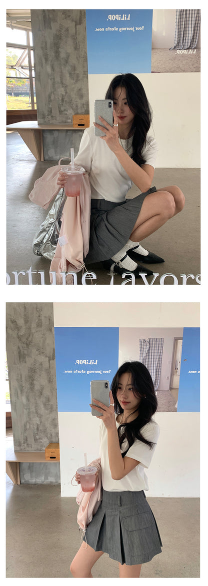 【H5002】實拍早春漂亮基礎款棉質短袖T恤250210