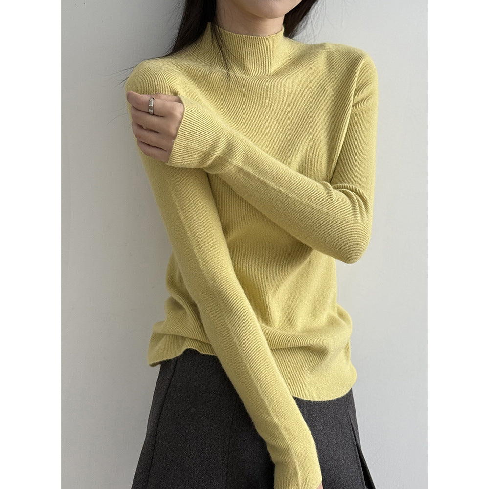 【Y315】實拍高級感半高領針織衫（棉羊毛4%)251106