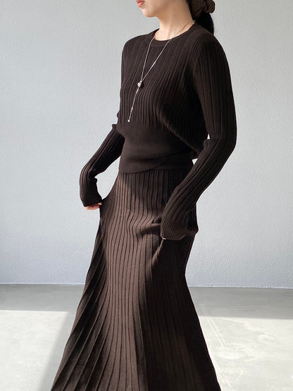 【cimz100789】實拍法式高級感收腰顯瘦針織衫＋針織長裙(分開下單）251120