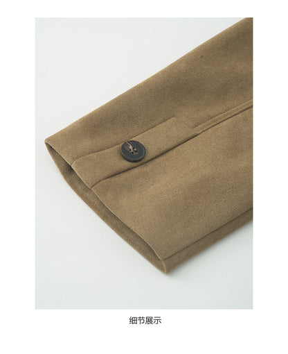 【H5493】實拍復古高領麂皮絨西裝外套251109