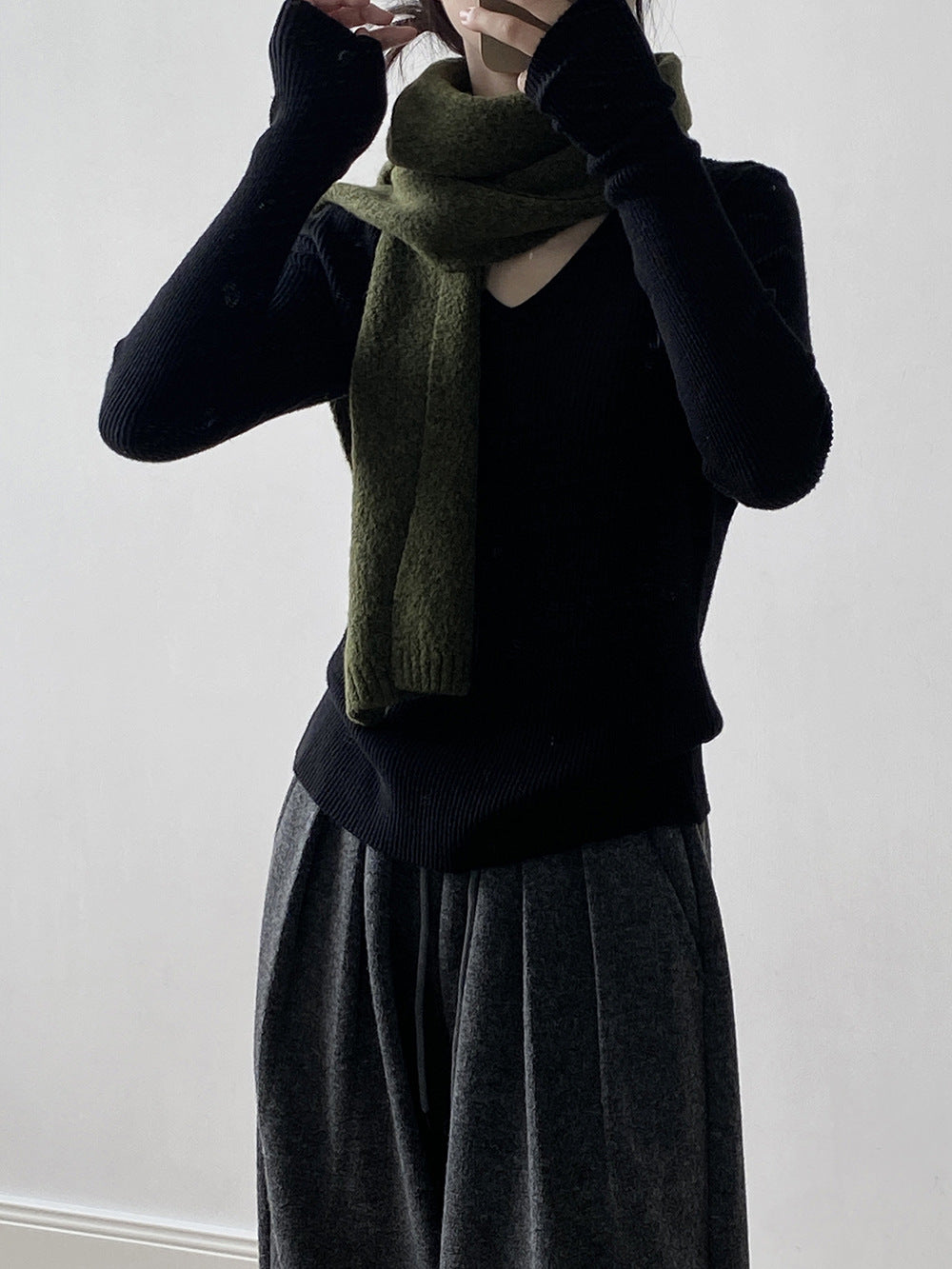 【YP313】實拍冬季氣質簡約v領針織衫251113