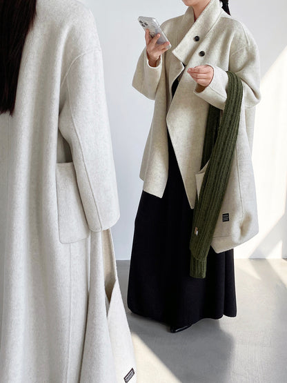 【cim2517】實拍蘇黎世冬日立領雙面呢毛呢外套大衣(100羊毛)251030