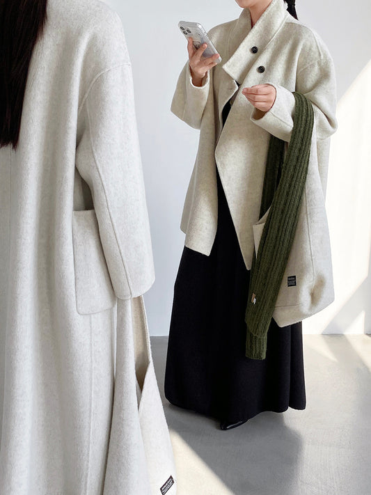 【cim2517】實拍蘇黎世冬日立領雙面呢毛呢外套大衣(100羊毛)251030