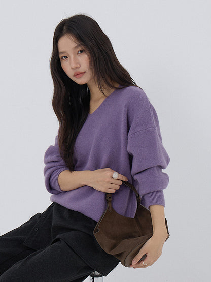 【LD3281】實拍慵懶寬鬆棉羊絨針織毛衣251103