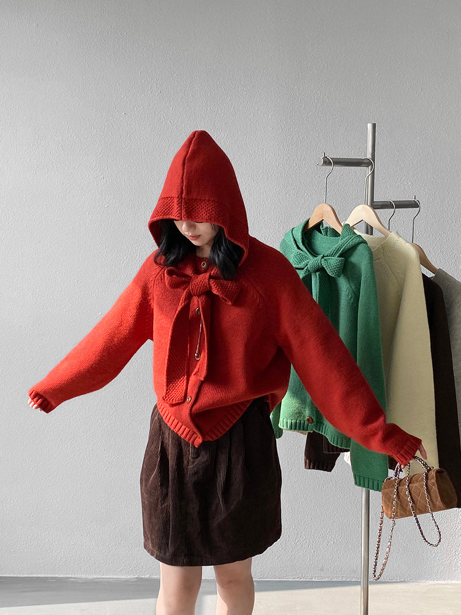 【cimz5935】實拍韓版復古針織戴帽+復古圓領針織開衫(羊毛5)251120