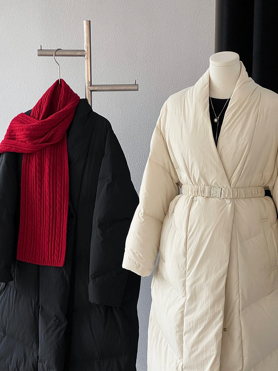 【cimz6386】實拍歐美大氣抗寒鎖温收腰氣質羽絨外套（白鴨絨90%)251120