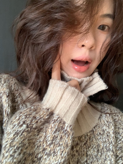 【L92665】實拍hers簡約個性高領保暖針織外套251215