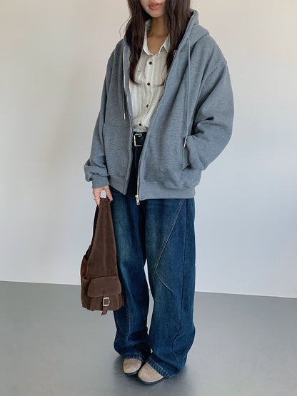 【LD11023】實拍S~XL顯瘦加絨加厚高腰寬鬆彎刀牛仔褲＋腰帶251124