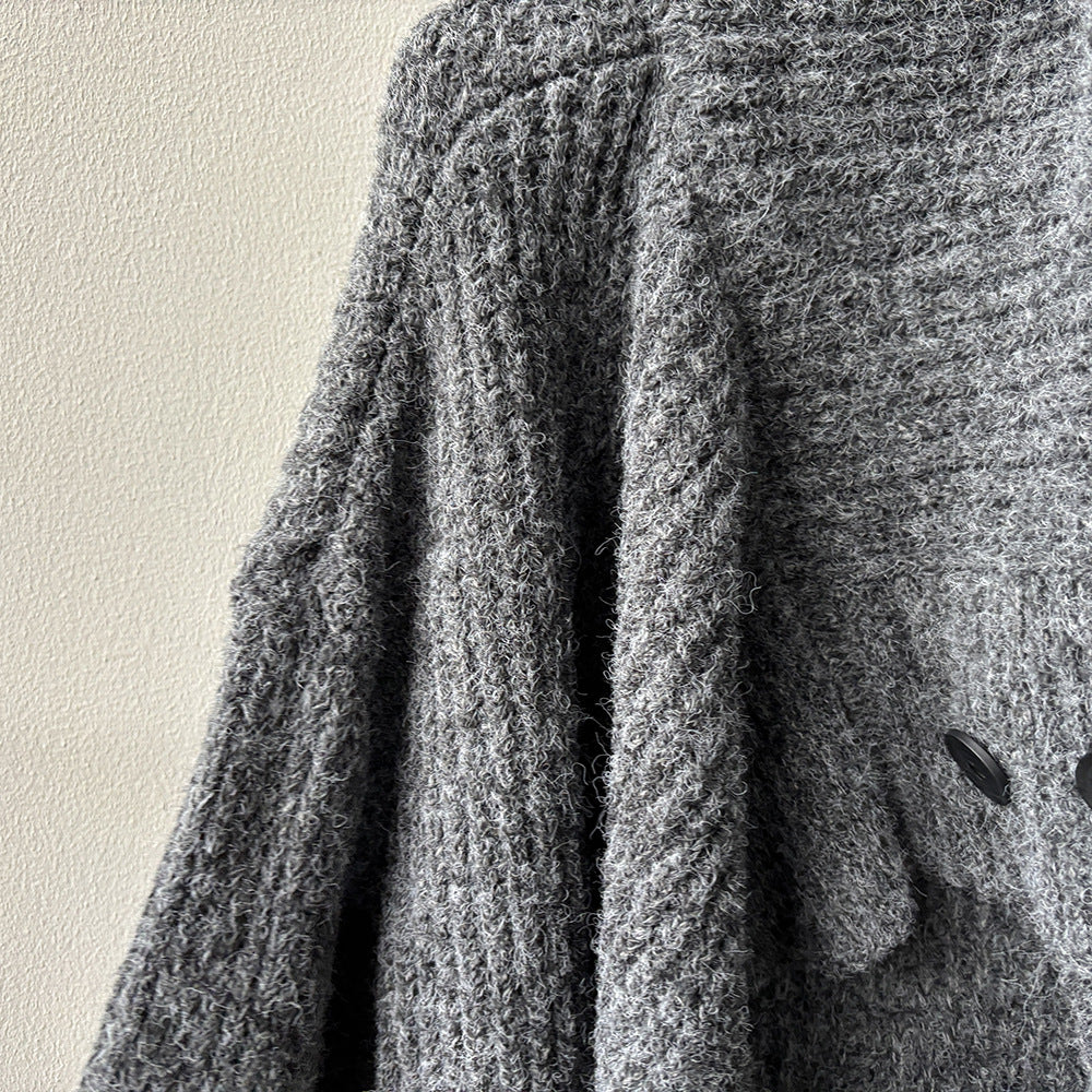 【Y913】實拍大翻領長針織大外套251106