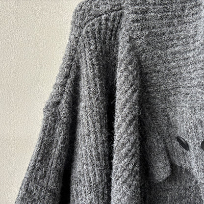 【Y913】實拍大翻領長針織大外套251106