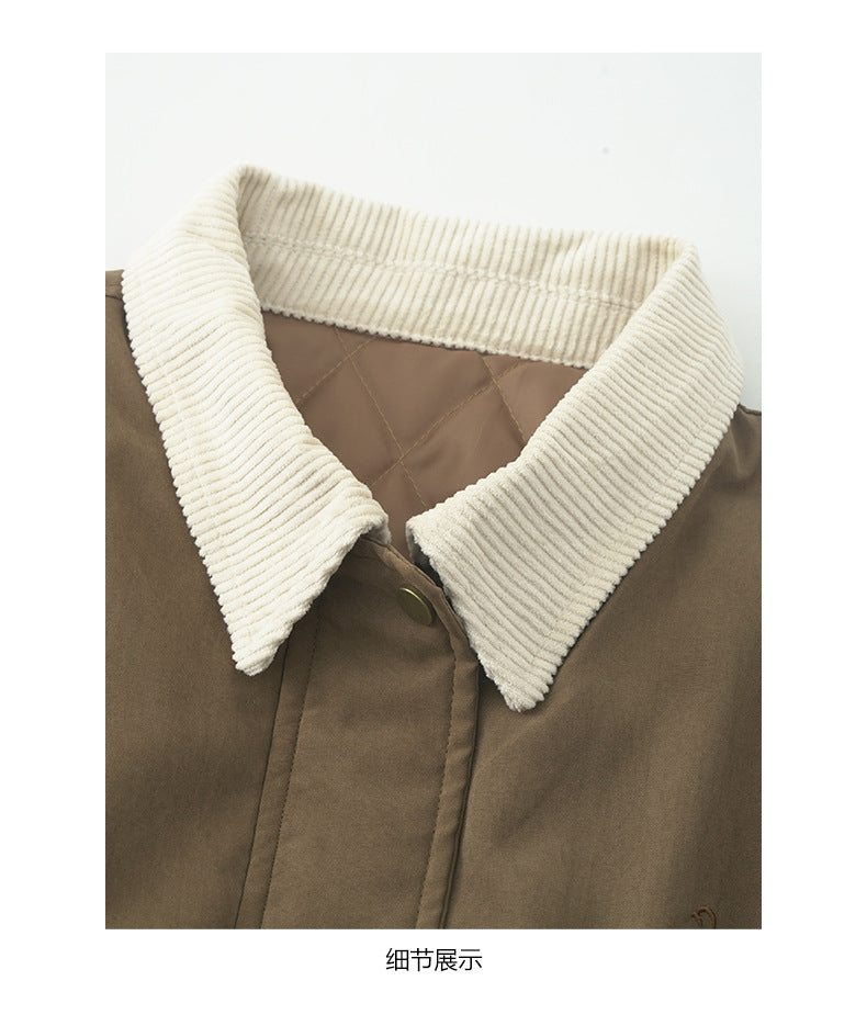 【H5489】實拍復古鋪棉保暖風衣外套251109