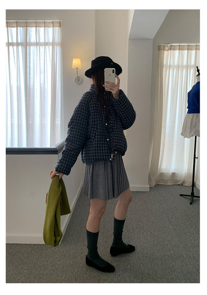 【H5518】實拍復古中性條紋針織衫＋針織百褶裙251125