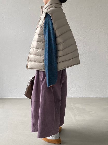 【cimz6377】實拍立領排骨雙頭拉鏈羽絨背心(90白鴨絨)251120