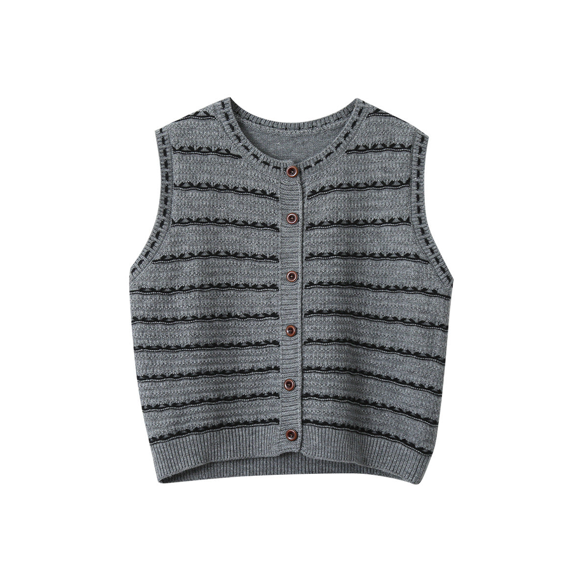 【LD3278】實拍小圓領長袖襯衫+條紋針織背心（分開下單）251103