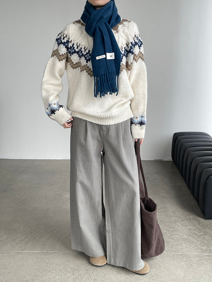 【cimMB850】實拍冬季必備复古費爾島提花針織毛衣251114