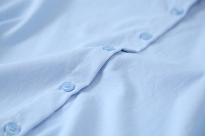 【LD3278】實拍小圓領長袖襯衫+條紋針織背心（分開下單）251103