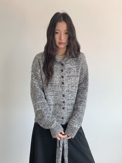 【LD3296】實拍輕奢復古寬翻領厚實針織外套＋針織包251103