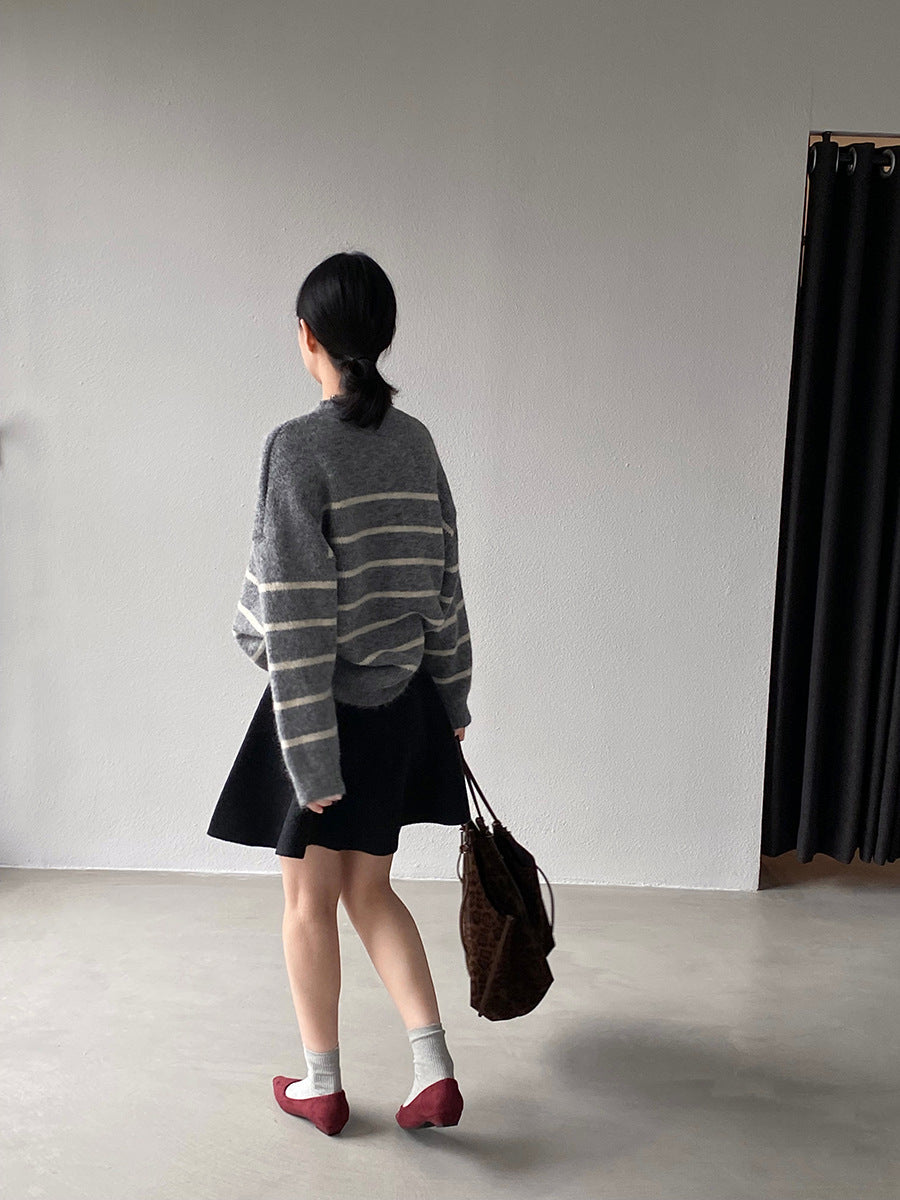 【cimz8925】實拍冬季復古圓領氣質針織毛衣251120