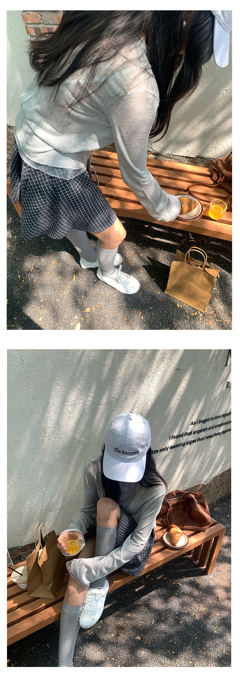 【H5171】實拍夏季休閒復古鬆緊腰格紋A字裙250407