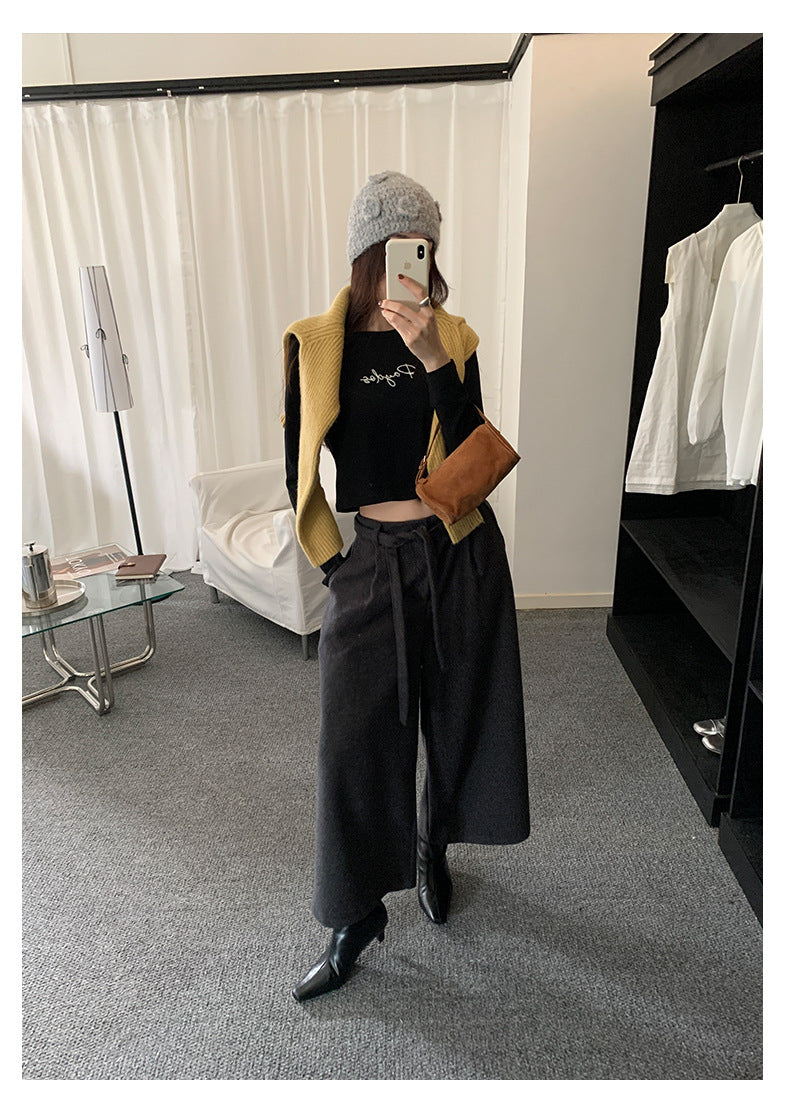 【H5482】實拍磨毛舒適質感刺繡長袖T恤251109