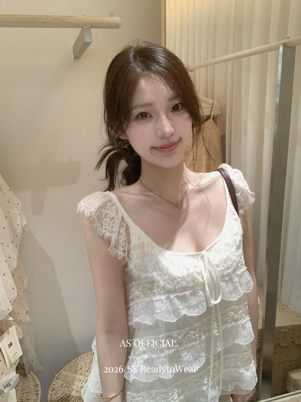 【L27010】韓系甜美純慾風🎀重工蕾絲多層荷葉邊綁帶無袖上衣260526