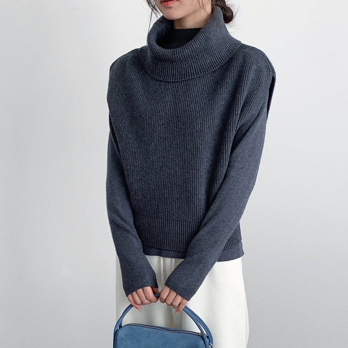 【LD11065】實拍半高領針織衫+針織背心251209