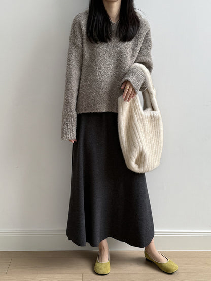 【Y2188】實拍冬季圈圈絨可愛連帽針織毛衣251106