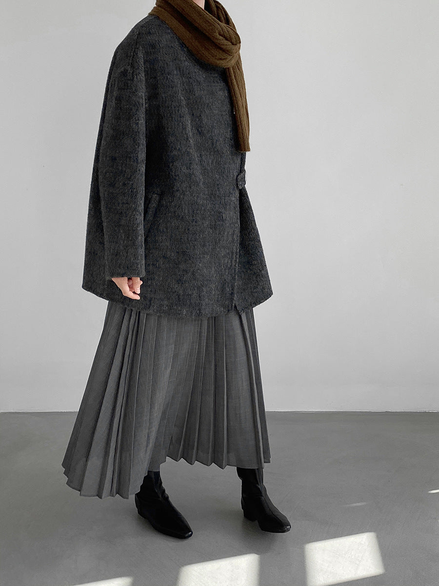 【cim2517】實拍蘇黎世冬日立領雙面呢毛呢外套大衣(100羊毛)251030