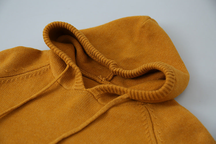 【LD3280】實拍慵懶小個子抽繩連帽針織毛衣251103