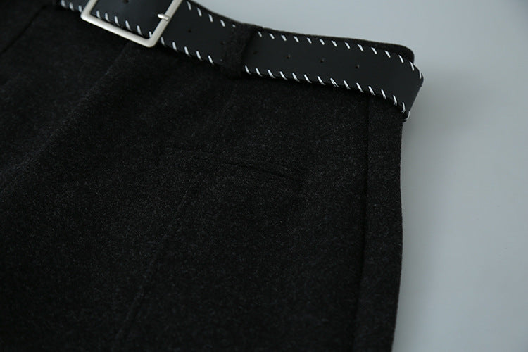 【LD11011】實拍S~XL設計感毛呢西裝闊腿褲251110