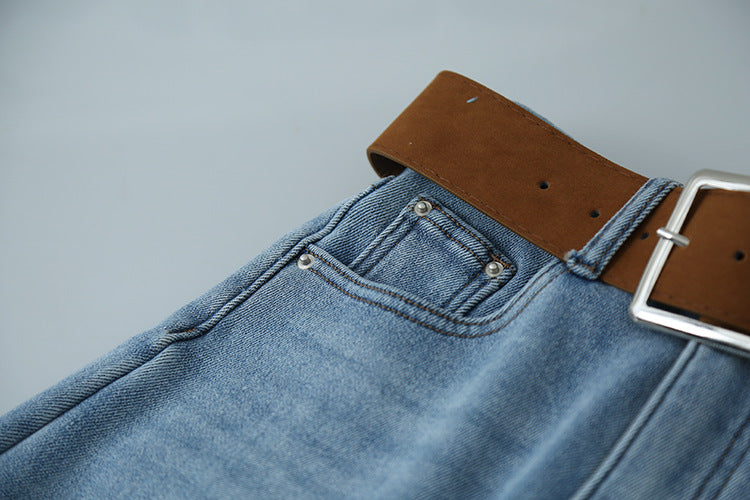 【LD11010】實拍S~XL復古加絨加厚高腰直筒牛仔褲251110