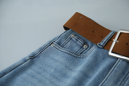 【LD11010】實拍S~XL復古加絨加厚高腰直筒牛仔褲251110