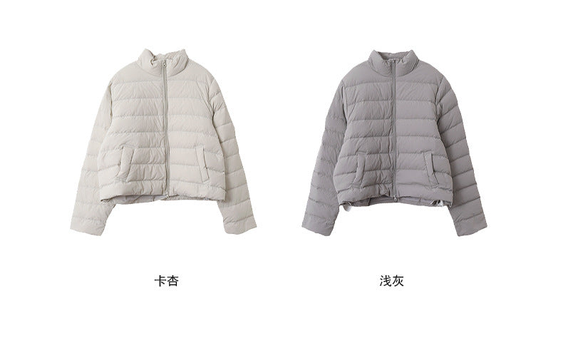 【LD11067】實拍簡約設計保暖立領含絨棉服外套（白鴨絨50%)
251209