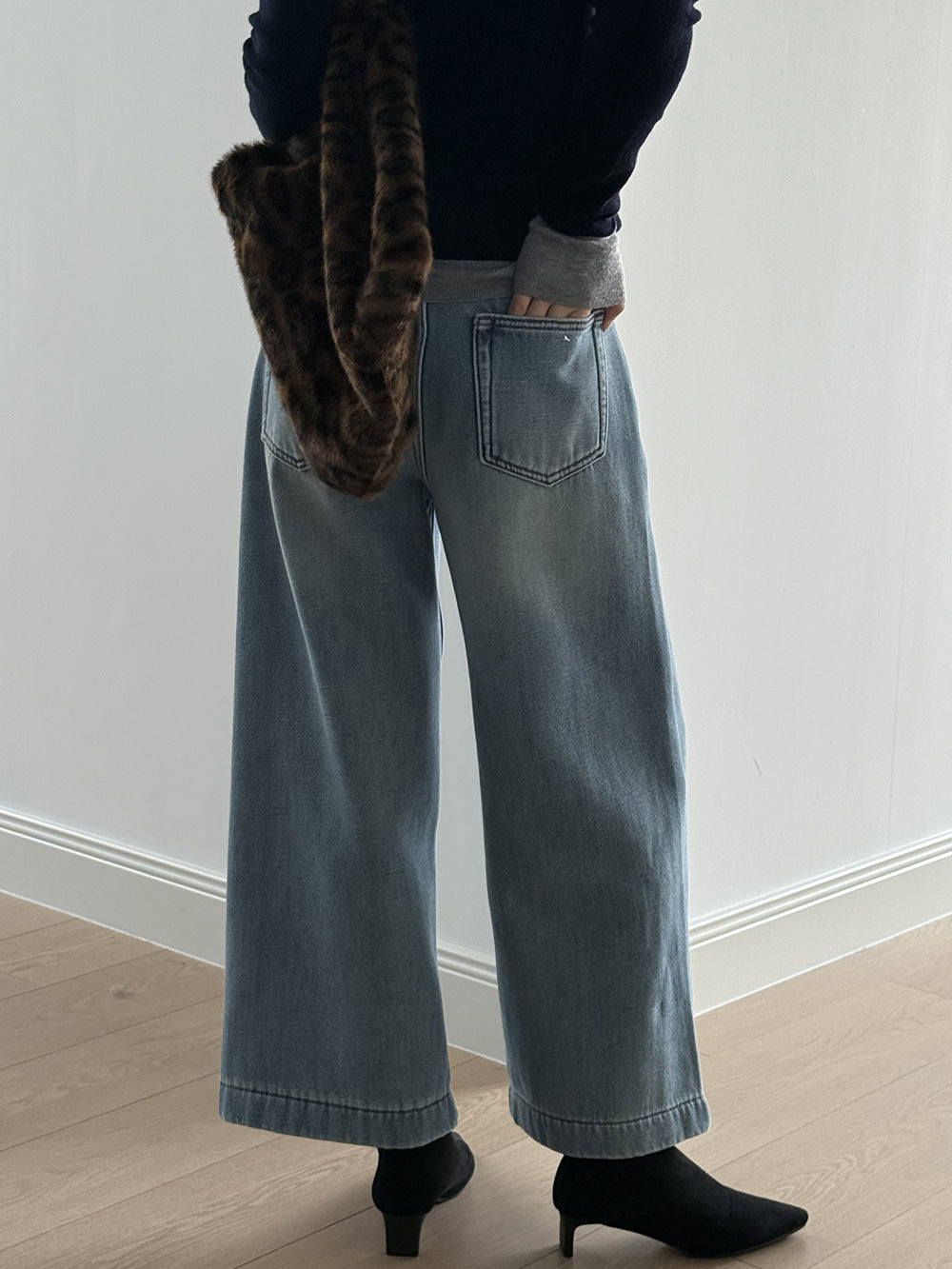 【Y981316】實拍S~XL冬季高腰加絨直筒牛仔褲含腰帶251106