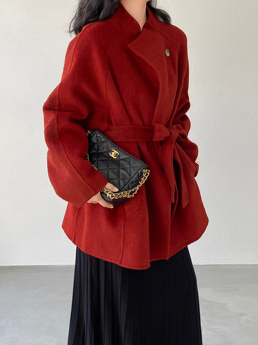 【cimz6616】實拍高級大氣厚款立領雙面羊毛呢大衣外套（羊毛100)251120