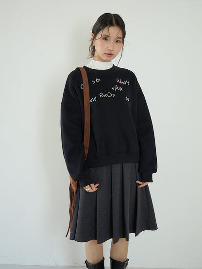 【LD3270】 實拍精品刺繡珠寬鬆厚款長袖衛衣（加絨）251020